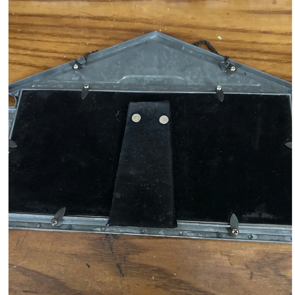 School House Vintage Picture Frame Silver Pewter Tone School Years Good